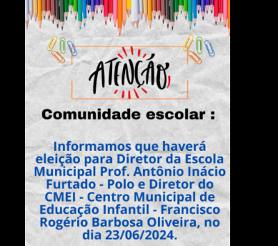 Imagem da notícia Eleições escolares serão realizadas dia 23 de junho em Figueirão